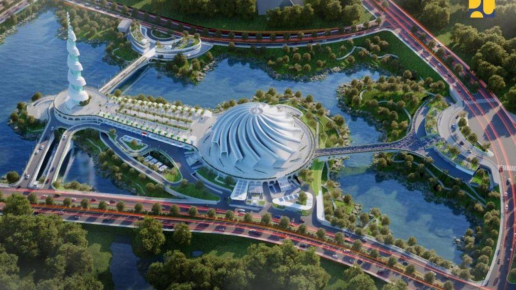 Gambar yang menunjukkan lokasi Masjid Negara Ibu Kota Nusantara di Nusantara